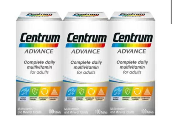 Centrum Advanced Vitamins, 3 x 100 Count Almost 1 year supply